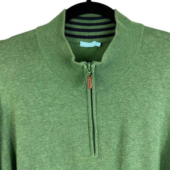 J. McLaughlin Green 1/2 Zip Sweater Mens size L Casual Preppy Pullover - Picture 2 of 7